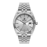 Beverly Hills Polo Club Men's Watch Analog Silver Dial with Silver Stainless Steel Band, BP3018X.330