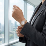 Titan Womens Raga Spotlight Analog Watch Silver Dial with Rose Gold Stainless Steel Band ,95424WM01