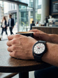 Casio, Men's Analog Watch, White Dial Black Stainless Steel Band, MTP-E700B-7EVDF product image