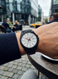 Casio, Men's Analog Watch, White Dial Black Stainless Steel Band, MTP-E700B-7EVDF product image