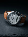 Casio, Men's Watch Analog-Digital, White Dial Brown Leather Band, MTP-VC01L-7EUDF product image