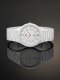 Titan Edge Ceramic Quartz Analog Men's Watch with White Dial and White Strap, 1696QC04