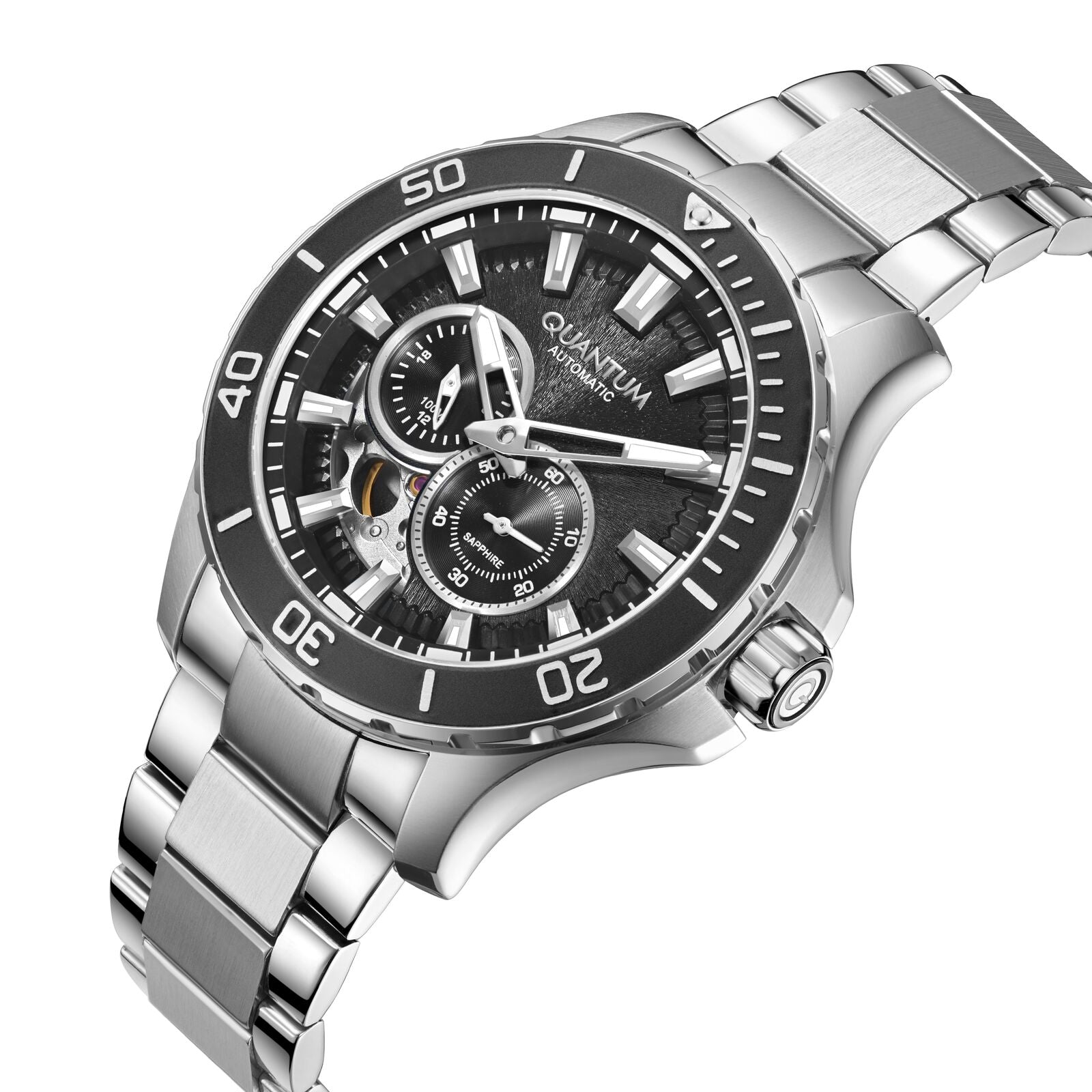 Quantum, Men's, Analog Watch, Black Dial, with Stainless Steel Band, QU-QMG1188.350
