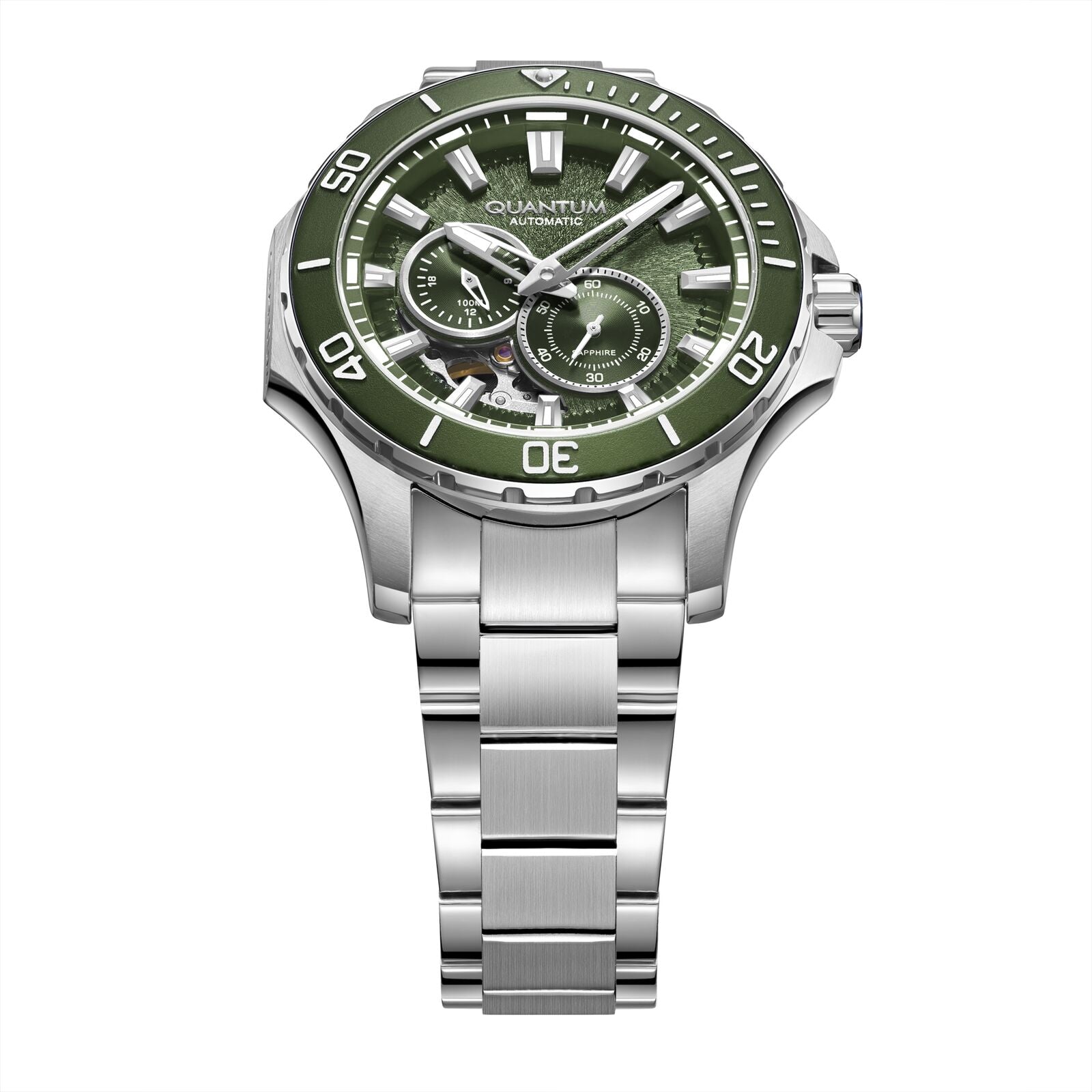 Quantum, Men's, Analog Watch, Green Dial, with Stainless Steel Band, QU-QMG1188.370