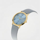 Titan X Naelofar Unisex Edge Watch Analog Blue Dial With Grey Leather Strap, 679YL14