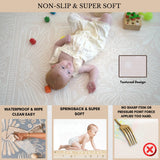 Milk It Baby Boho Beige And Sage Leaf 100% TPU Foam Non Toxic Reversible Play Mat, BOHOBEPM