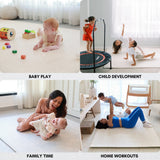 Milk It Baby Boho Beige And Sage Leaf 100% TPU Foam Non Toxic Reversible Play Mat, BOHOBEPM