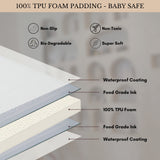 Milk It Baby Boho Blue And Beige Leaf 100% TPU Foam Non Toxic Reversible Play Mat, BOHOBLPM