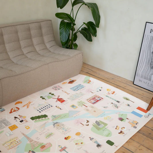 Milk It Baby Paris Play Mat, City Tour Collection 100% TPU Foam Reversible Mat, MI-PARISPM