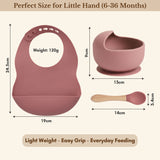 Milk It Baby Rose Pink Bib & Bowl Set, 100% Food Grade Silicone Set, MI-BBRP004