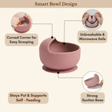 Milk It Baby Rose Pink Bib & Bowl Set, 100% Food Grade Silicone Set, MI-BBRP004