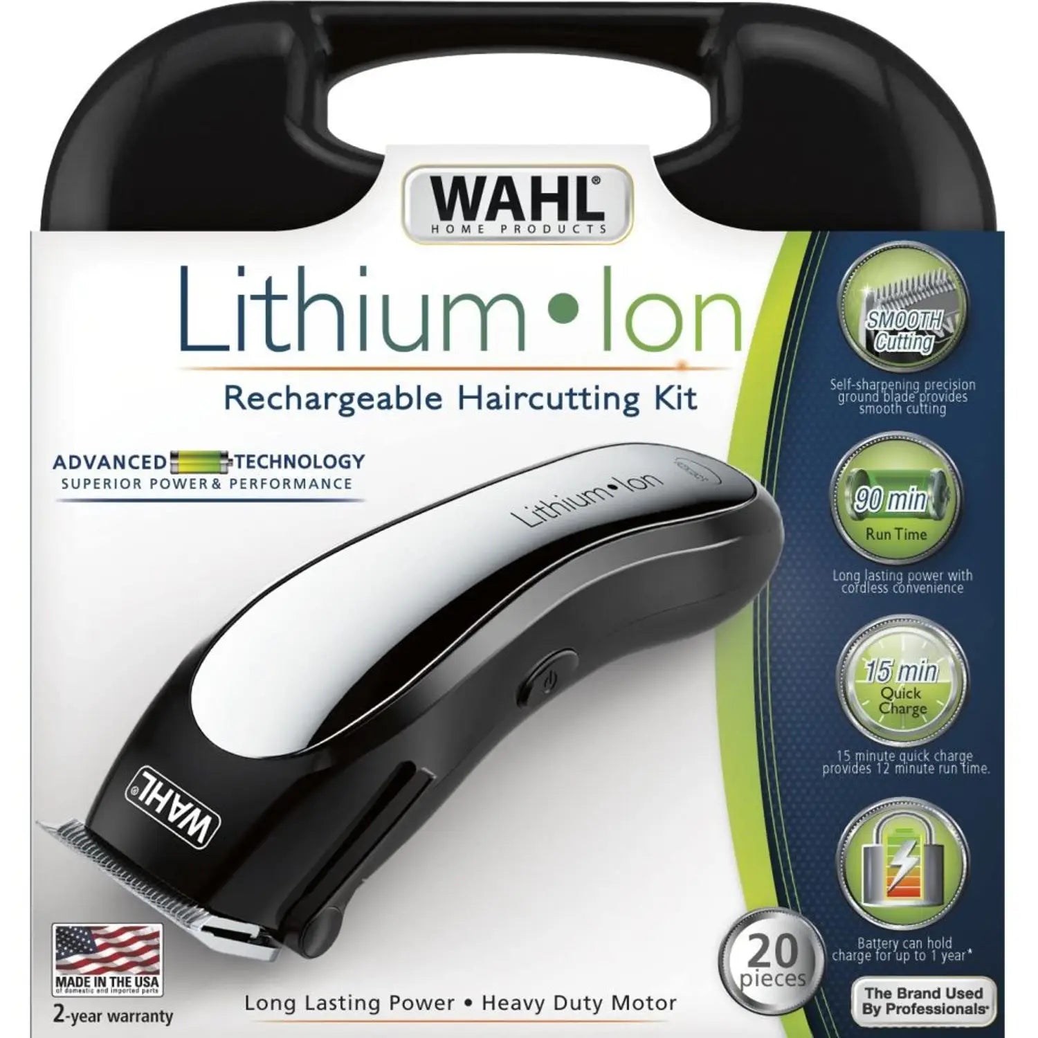 Wahl Lithium Ion Hair Clipper 3 Pin Plug, Model 79600-3217 Wahl grooming product