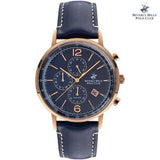 Beverly Hills Polo Club Men's Watch Analog Blue Dial With Blue Leather Strap, BP3034X.499