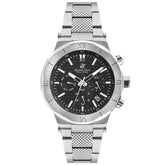 Beverly Hills Polo Club Men's Watch, Analog, Black Dial, Silver Stainless Steel Strap, BP3217X.350