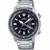 Casio, Men’s Watch Analog, Black Dial Silver Stainless Steel Band, MTD-130-1AVD