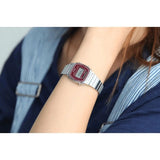 Casio, Women's Watch Vintage Collection Digital, Maroon Dial Silver Stainless Steel Band, LA670WA-4DF product image