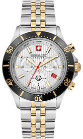 Swiss Military Hanowa Men's Chronograph Watch Silver Dial with Two-Tone Stainless Steel Bracelet, SMWGI2100760