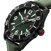 Swiss Military Hanowa Men's Analog Watch Green Dial with Green Leather Strap, SMWGB0000251