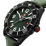 Swiss Military Hanowa Men's Analog Watch Green Dial with Green Leather Strap, SMWGB0000251
