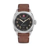 Swiss Military Hanowa Men's Analog Watch Black Dial with Brown Leather Strap, SMWGB0003701