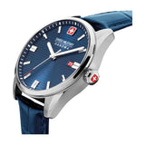 Swiss Military Hanowa Men's Analog Watch Blue Dial with Blue Leather Strap, SMWGB2200106