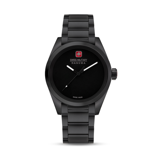 Swiss Military Hanowa Men's Analog Watch Musou Black Dial with Black Stainless Steel Bracelet, SMWGG0003530