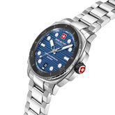 Swiss Military Hanowa Men's Analog Watch Blue Dial with Silver Stainless Steel Bracelet, SMWGH0006602