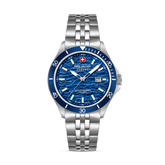 Swiss Military Hanowa Men's Analog Watch Blue Dial with Silver Stainless Steel Bracelet, SMWGH0006701