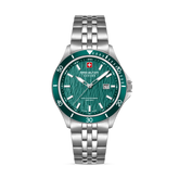 Swiss Military Hanowa Men's Analog Watch Green Dial with Silver Stainless Steel Bracelet, SMWGH0006704