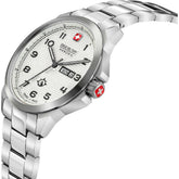 Swiss Military Hanowa Men's Analog Watch White Dial with Silver Stainless Steel Bracelet, SMWGH2100302