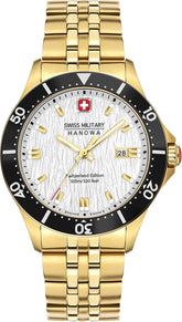 Swiss Military Hanowa Men's Analog Watch Silver Dial with Gold Stainless Steel Bracelet, SMWGH2100611