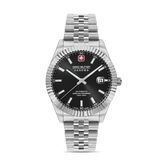 Swiss Military Hanowa Men's Automatic Watch Black Dial with Silver Stainless Steel Bracelet, SMWGL0002101