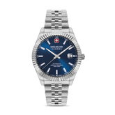 Swiss Military Hanowa Men's Automatic Watch Blue Dial with Silver Stainless Steel Bracelet, SMWGL0002102