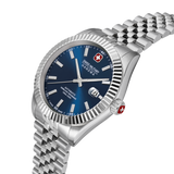 Swiss Military Hanowa Men's Automatic Watch Blue Dial with Silver Stainless Steel Bracelet, SMWGL0002102