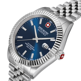 Swiss Military Hanowa Men's Automatic Watch Blue Dial with Silver Stainless Steel Bracelet, SMWGL0002102