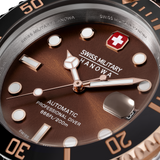 Swiss Military Hanowa Men's Automatic Watch Brown Dial with Two-Tone Stainless Steel Bracelet, SMWGL0006360