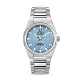 Swiss Military Hanowa Men's Automatic Watch Ice Blue Dial with Silver Stainless Steel Bracelet, SMWGL0006904
