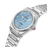 Swiss Military Hanowa Men's Automatic Watch Ice Blue Dial with Silver Stainless Steel Bracelet, SMWGL0006904