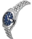 Seiko 21 Jewels Men's Automatic Watch Analog Blue Dial with Silver Stainless Steel Band, SNK357K