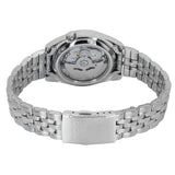 Seiko 21 Jewels Men's Automatic Watch Analog Black Dial with Silver Stainless Steel Band, SNK381K