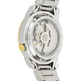 Seiko Men's Mechanical Watch Analog, White Dial Silver & Gold Stainless Band, SNKE54J