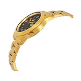 Seiko Men's Mechanical Watch Analog, Black Dial Gold Stainless Band, SNKK40J