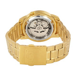 Seiko Men's Mechanical Watch Analog, Black Dial Gold Stainless Band, SNKK40J