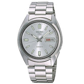 Seiko Men's Mechanical Watch Analog, Silver Dial with Silver Stainless Band, SNXS73K