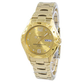 SEIKO 5 Sports Analog Men's Watch with Day and date and Gold Dial with Gold Stainless Steel strap,SNZ460J