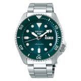 Seiko, Men's Mechanical Sport Watch Analog, Green Dial Silver Stainless Steel Band, SRPD61K