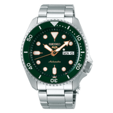 Seiko, Men's Mechanical Sport Watch Analog, Green Dial Silver Stainless Steel Band, SRPD63K