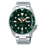 Seiko, Men's Mechanical Sport Watch Analog, Green Dial Silver Stainless Steel Band, SRPD63K
