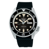 Seiko 5 Men's Automatic Watch Analog Black Dial with Black Resin Strap, SRPD73K2