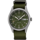 Seiko, Men's Mechanical Watch Analog, Green Dial Green Nylon Strap, SRPG33K